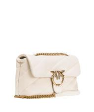 PINKO MINI LOVE BAG Borsa in nappa bianco seta-antique gold - Borse Donna - 2