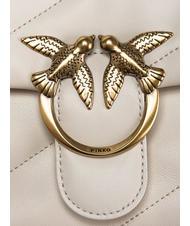 PINKO MINI LOVE BAG Borsa in nappa bianco seta-antique gold - Borse Donna - 3