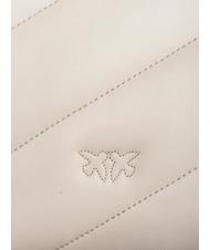 PINKO MINI LOVE BAG Borsa in nappa bianco seta-antique gold - Borse Donna - 4