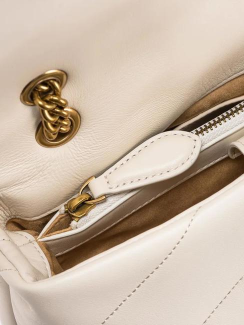 MINI LOVE BAG Borsa in nappa bianco seta-antique gold - Borse Donna