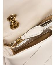 PINKO MINI LOVE BAG Borsa in nappa bianco seta-antique gold - Borse Donna - 5