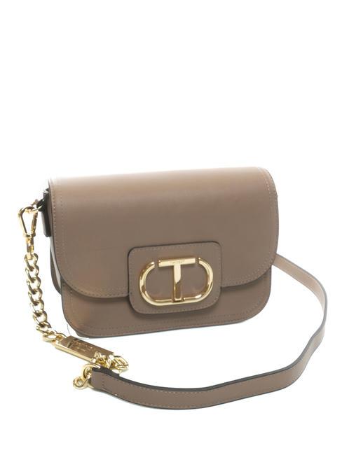 OVAL T Tracolla con patta taupe - Borse Donna