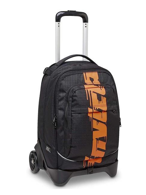 NEW PLUG LOGO Zaino Trolley Sganciabile, 2 ruote Nero - Zaini con carrello
