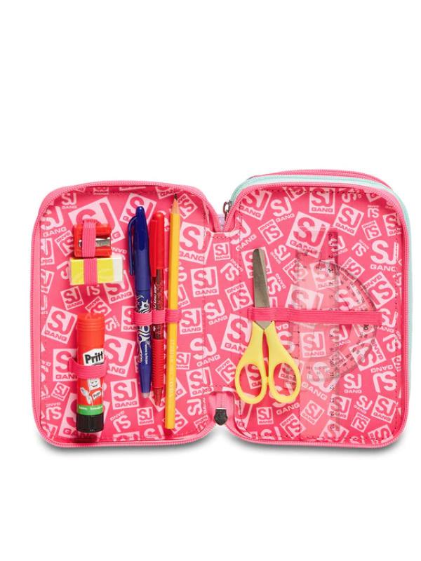 Sjgang Animali Fantasy Astuccio 3 Zip Con Kit Per La Scuola Candy