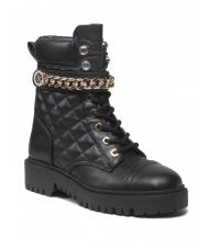 GUESS odysse stivaletto 3,7cm Quilted combat boots with chain NERO - Scarpe Donna - 2