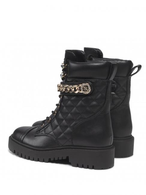 odysse stivaletto 3,7cm Quilted combat boots with chain NERO - Scarpe Donna