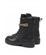 GUESS odysse stivaletto 3,7cm Quilted combat boots with chain NERO - Scarpe Donna - 5