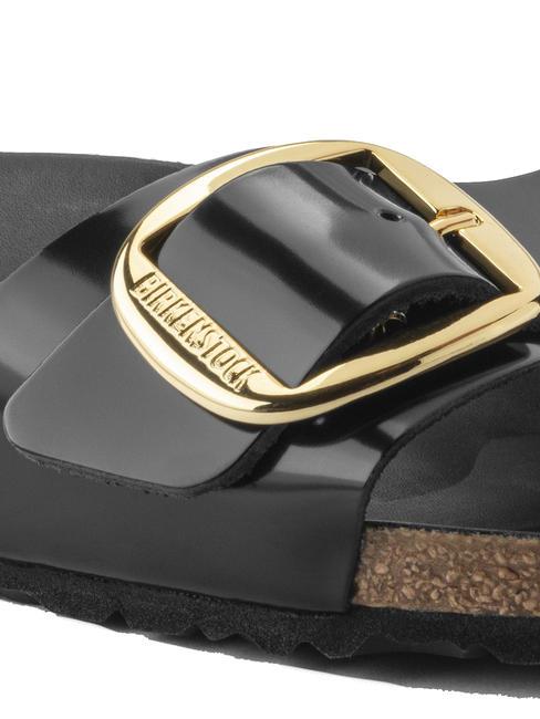 MADRID BIG BUCKLE Sandalo in pelle verniciata shine black - Scarpe Donna