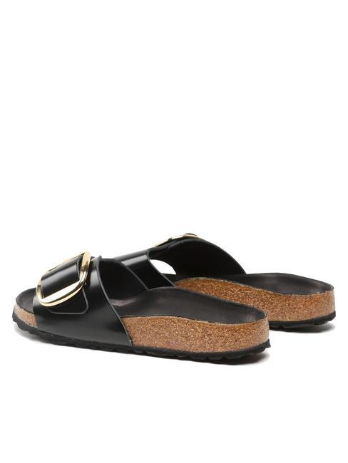 MADRID BIG BUCKLE Sandalo in pelle verniciata shine black - Scarpe Donna