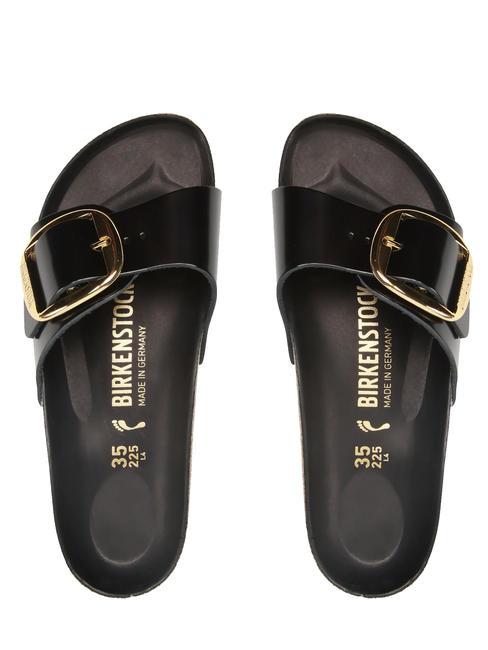 MADRID BIG BUCKLE Sandalo in pelle verniciata shine black - Scarpe Donna