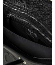 TWINSET LOGO EMBOSSED Borsa a mano con tracolla nero - Borse Donna - 4