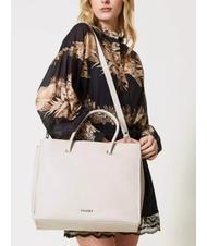 TWINSET LOGO EMBOSSED Borsa a mano con tracolla nero - Borse Donna - 5