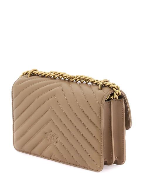 MINI LOVE BAG Borsa one chevron biscotto zenzero-antique gold - Borse Donna