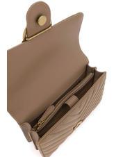 PINKO MINI LOVE BAG Borsa one chevron biscotto zenzero-antique gold - Borse Donna - 4