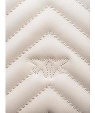 PINKO MINI LOVE BAG Borsa one chevron bianco seta-antique gold - Borse Donna - 5