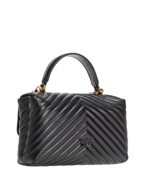 CLASSIC LADY LOVE BAG Borsa puff chevron nero-antique gold - Borse Donna