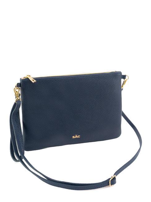 CLAUDIA Pochette con tracolla pelle dollaro blu notte - Borse Donna