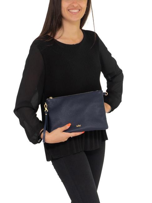 CLAUDIA Pochette con tracolla pelle dollaro blu notte - Borse Donna