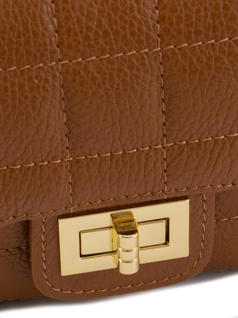 GIULIA Borsa tracolla catena in pelle dollaro  cuoio scuro - Borse Donna