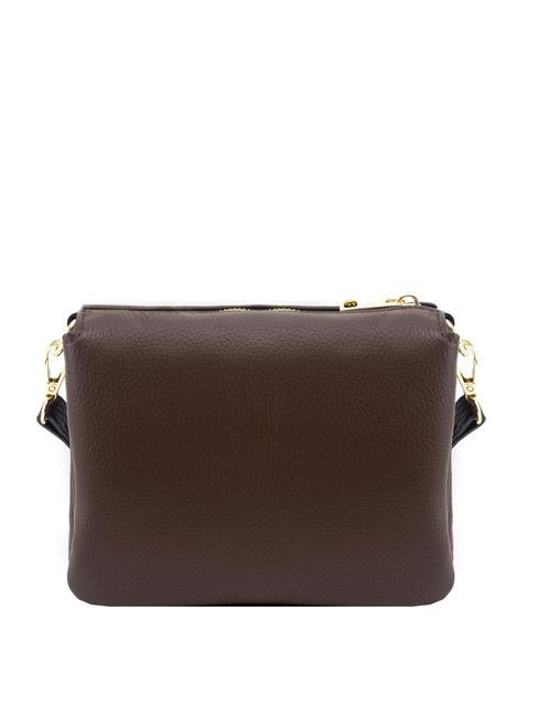 SIMONA Borsa a tracolla tris pelle dollaro moka - Borse Donna