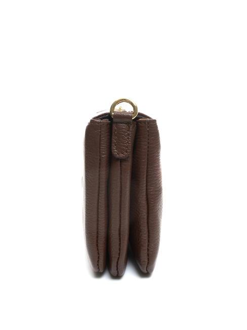 SIMONA Borsa a tracolla tris pelle dollaro moka - Borse Donna