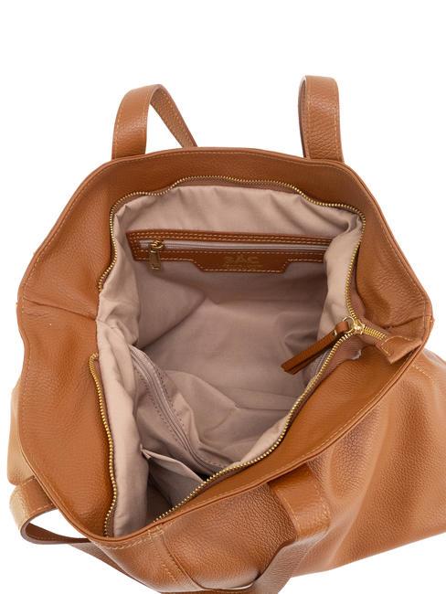 MARTINA Borsa shopper morbida in pelle dollaro cuoio scuro - Borse Donna