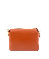 LESAC SIMONA Borsa a tracolla tris pelle dollaro papaya - Borse Donna - 3