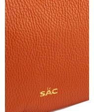 LESAC SIMONA Borsa a tracolla tris pelle dollaro papaya - Borse Donna - 5