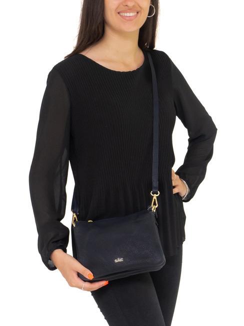 SIMONA Borsa a tracolla tris pelle dollaro blu notte - Borse Donna