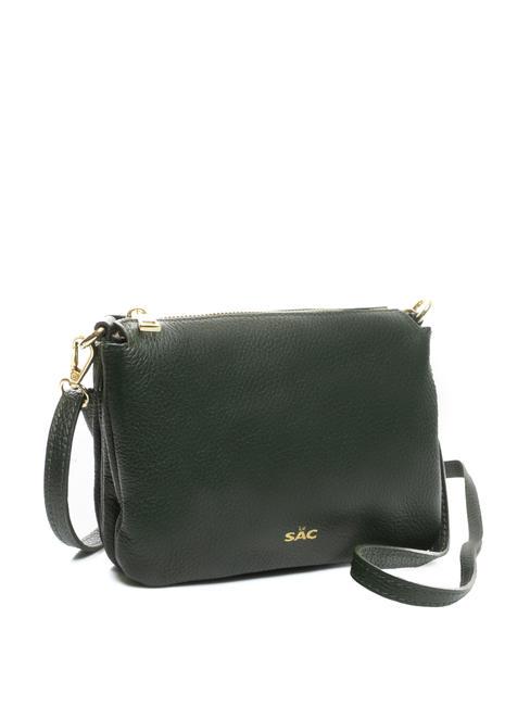 SIMONA Borsa a tracolla tris pelle dollaro verde scuro - Borse Donna