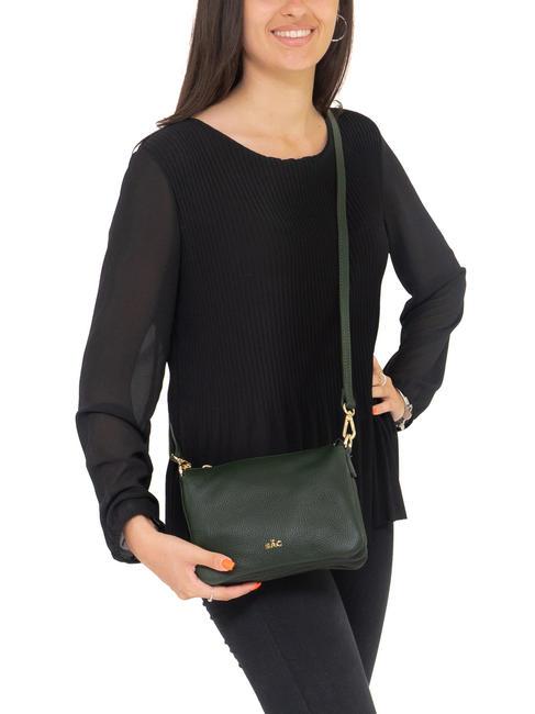 SIMONA Borsa a tracolla tris pelle dollaro verde scuro - Borse Donna