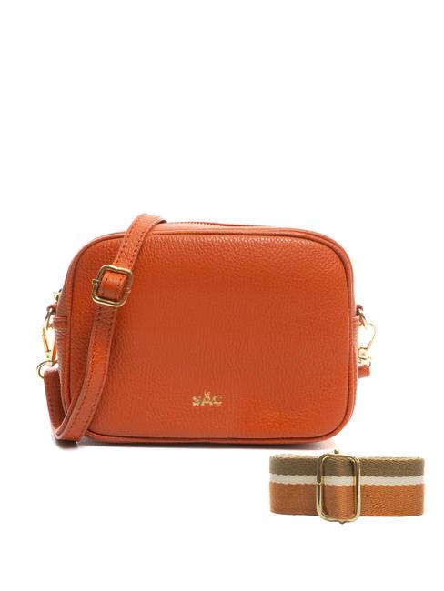 LUCIA Borsa pelle dollaro doppia tracolla  papaya - Borse Donna