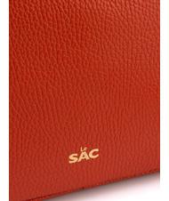 LESAC LUCIA Borsa pelle dollaro doppia tracolla  papaya - Borse Donna - 7