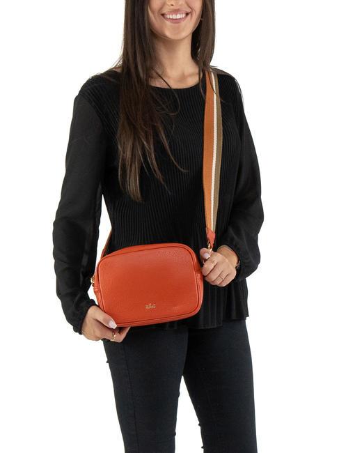 LUCIA Borsa pelle dollaro doppia tracolla  papaya - Borse Donna