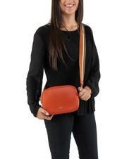 LESAC LUCIA Borsa pelle dollaro doppia tracolla  papaya - Borse Donna - 4