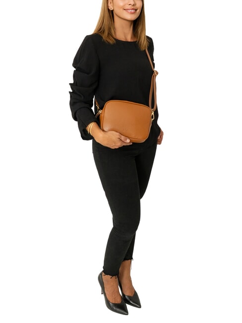 LUCIA Borsa pelle dollaro doppia tracolla  cuoio scuro - Borse Donna