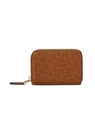 RALPH LAUREN LOGO EMBOSSED Portafoglio zip piccolo in pelle lauren tan7 - Portafogli Donna - 3