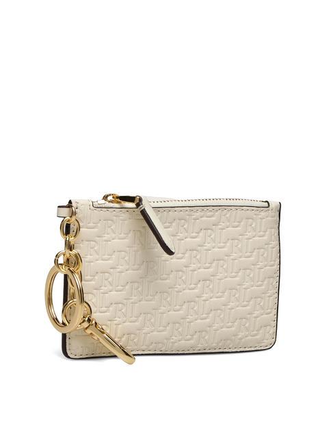 LOGO EMBOSSED Portacarte in pelle con portachiavi vanilla6 - Portafogli Donna