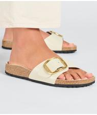 BIRKENSTOCK MADRID BIG BUCKLE Ciabatta in pelle vernice shine ecru - Scarpe Donna - 6