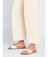BIRKENSTOCK MADRID BIG BUCKLE Ciabatta in pelle vernice shine ecru - Scarpe Donna - 7
