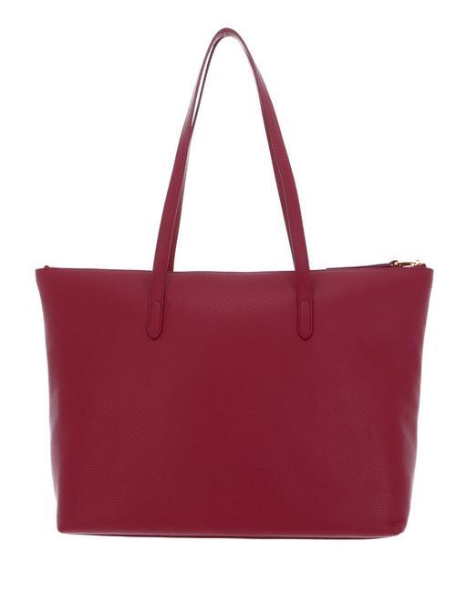 GLEEN Shopping Bag in pelle garnet red - Borse Donna