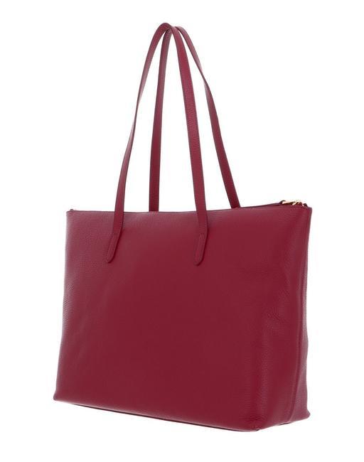 GLEEN Shopping Bag in pelle garnet red - Borse Donna