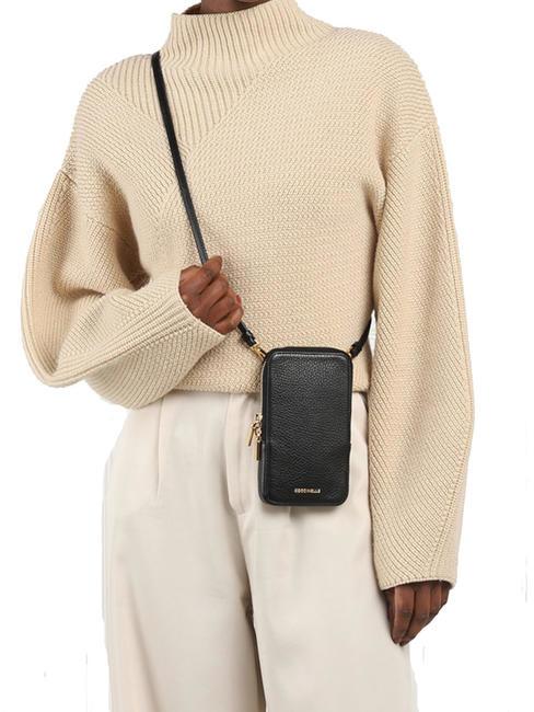 FLOR Mini bag porta smarthphone in pelle Nero - Borse Donna