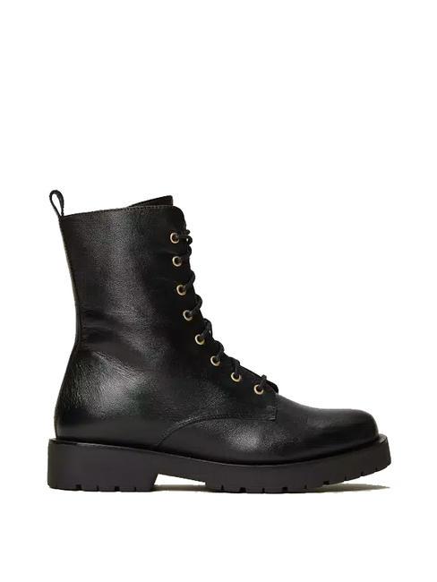 URBAN Anfibi in pelle nero - Scarpe Donna