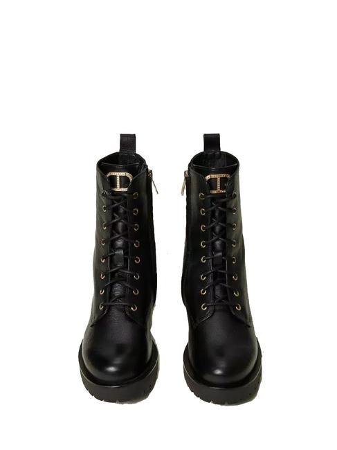 URBAN Anfibi in pelle nero - Scarpe Donna