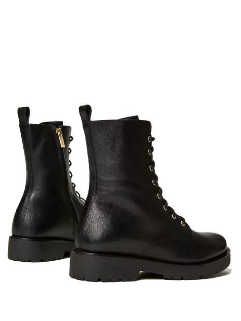 URBAN Anfibi in pelle nero - Scarpe Donna