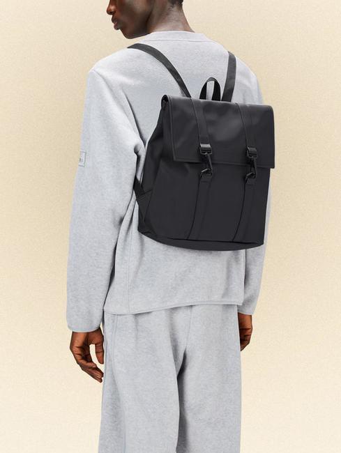 MSN BAG MINI Zaino impermeabile città black - Zaini Scuola & Tempo Libero