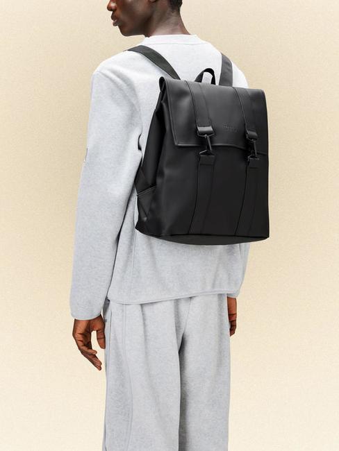 MSN BAG Zaino impermeabile citt&agrave; black - Zaini Scuola & Tempo Libero