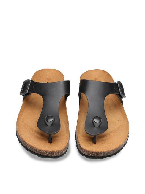 VEGA 2290 Sandalo infradito in pelle con fibbia nero - Scarpe Donna