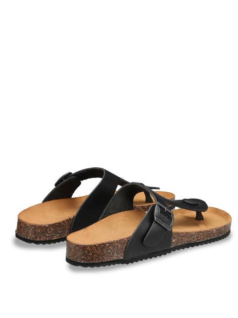 VEGA 2290 Sandalo infradito in pelle con fibbia nero - Scarpe Donna